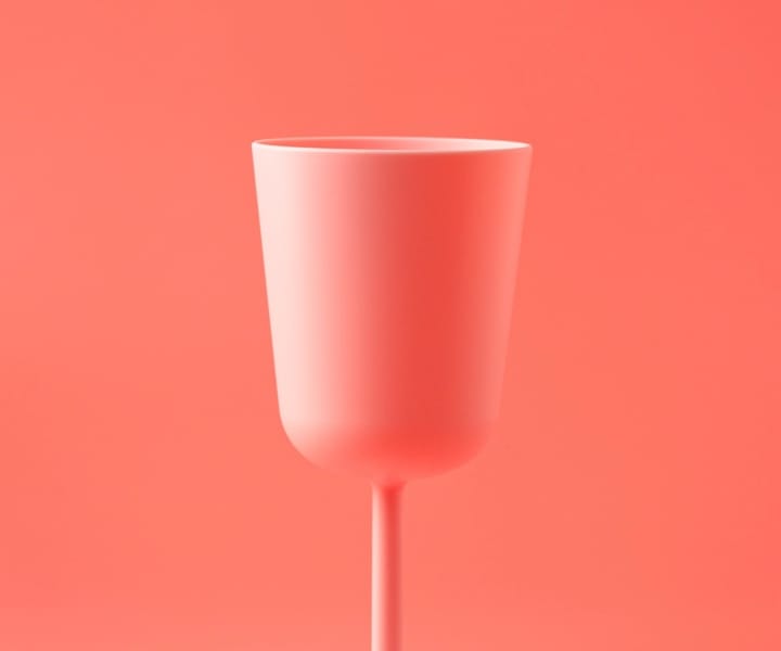 A pink vase in a pink background