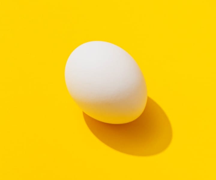 egg in a yellow surface